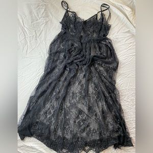 Forever 21 black lace cover up sheer lace dress